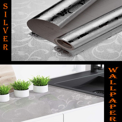 SOJITRA EXPORT Abstract Silver Wallpaper(200 cm x 60 cm)