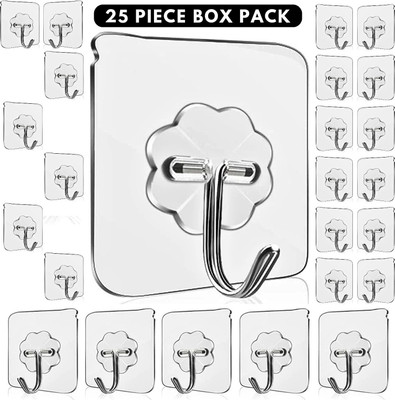 THUMMAR ENTERPRISE Adhesive Hooks Rust/Water Proof for Home/Kitchen/Bathroom/Office PINx25.38 Hook 25(Pack of 1)