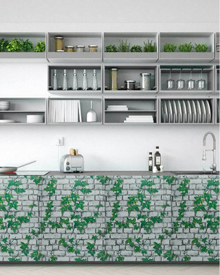 WallBerry Vinyl Abstract Green Wallpaper(L x W: 500 cm x 40 cm)