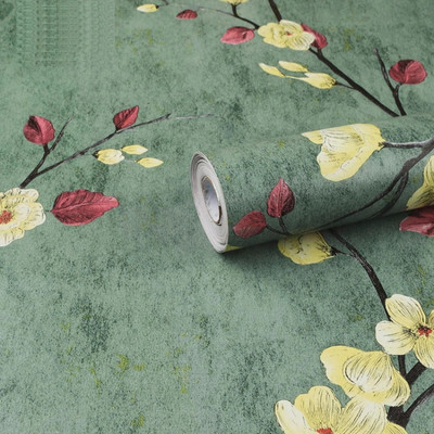 KAAF Vinyl Abstract Green Wallpaper(L x W: 500 cm x 45 cm)
