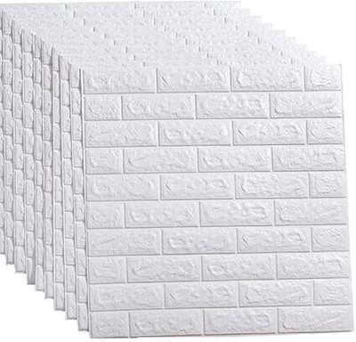 DHULKI Vinyl Abstract White Wallpaper(L x W: 70 cm x 77 cm)