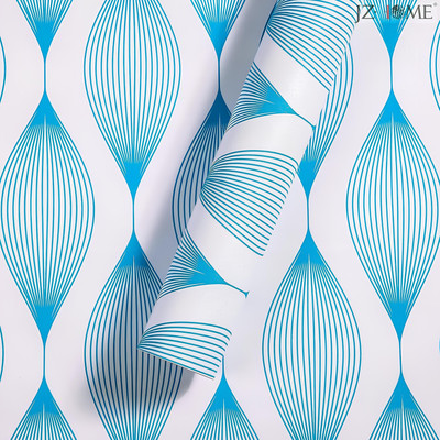 Floppy Paper Classics Blue, White Wallpaper(L x W: 300 cm x 45 cm)