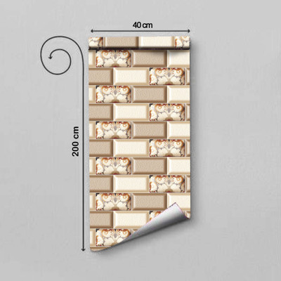 Guru Production Vinyl Decorative Brown Wallpaper(L x W: 250 cm x 41 cm)