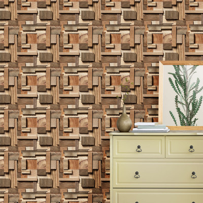 Guru Production Architecture Brown Wallpaper(244 cm x 41 cm)