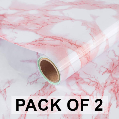 Purvaa Collection Abstract Pink Wallpaper(60 cm x 200 cm, Pack of 2)