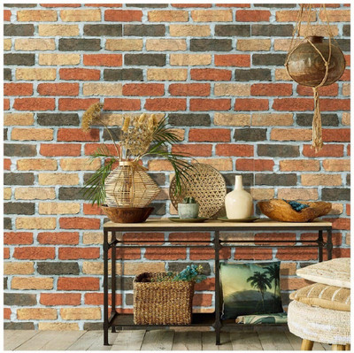 JAAMSO ROYALS Vinyl Architecture Multicolor Wallpaper(L x W: 1000 cm x 45 cm)