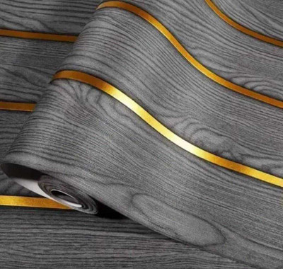 creativeprint Vinyl Decorative Grey Wallpaper(L x W: 200 cm x 45 cm, Pack of 3)