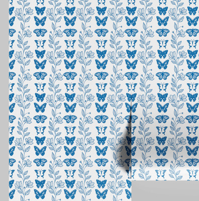 S4Sassy Vinyl Animals Blue Wallpaper(L x W: 609 cm x 63 cm)