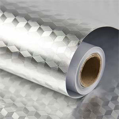 CRIYALE Foils Abstract Silver Wallpaper(L x W: 200 cm x 60 cm)