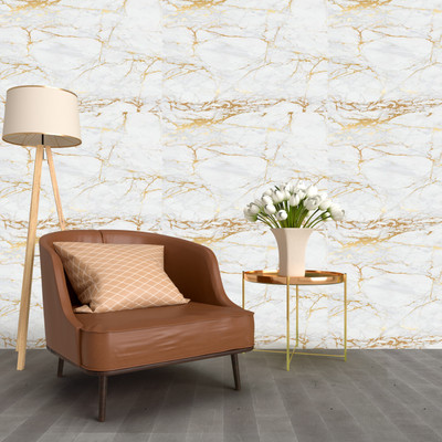 We Kreate Vinyl Decorative Silver Wallpaper(L x W: 255 cm x 45 cm)