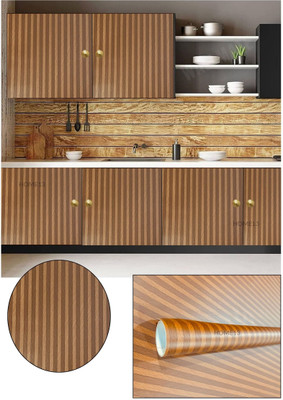 HOME13 Vinyl Decorative Brown Wallpaper(L x W: 40 cm x 304 cm)