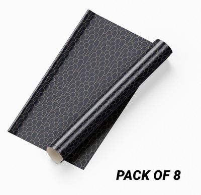 Guru Production Vinyl Decorative Black, Gold Wallpaper(L x W: 300 cm x 45 cm, Pack of 8)