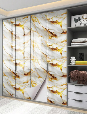 Heen Fab Vinyl Decorative Gold, White Wallpaper(L x W: 60 cm x 200 cm)