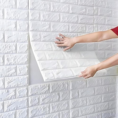 sevya Fabric Classics White Wallpaper(L x W: 70 cm x 77 cm, Pack of 5)