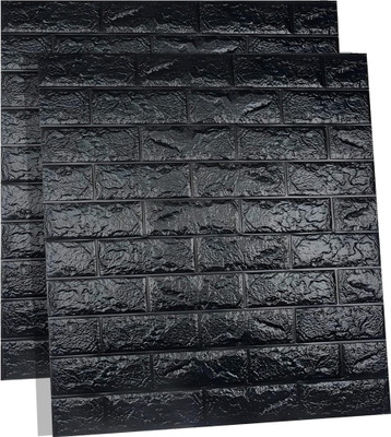 Onbet Embossed Abstract Black Wallpaper(L x W: 77 cm x 70 cm, Pack of 2)