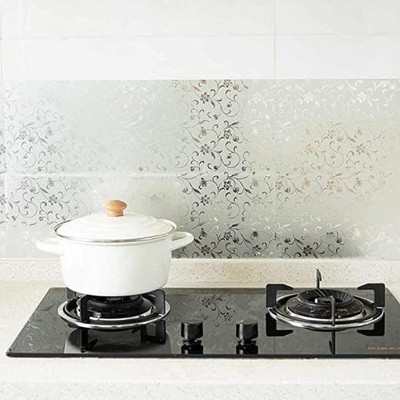 DUDHAT EXPORT Paper Abstract Silver Wallpaper(L x W: 200 cm x 60 cm)
