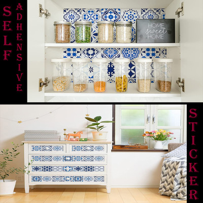 Splendid Vinyl Abstract Blue, White Wallpaper(L x W: 200 cm x 60 cm)