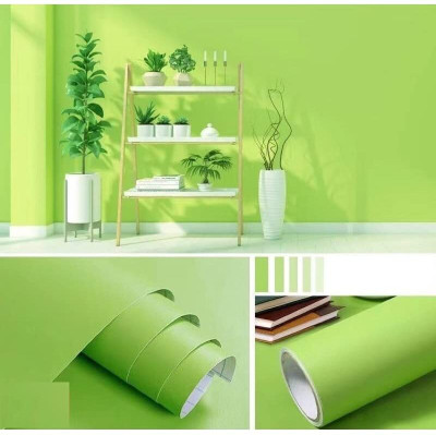WELLSHIP Vinyl Abstract Green Wallpaper(L x W: 167.64 cm x 60 cm)