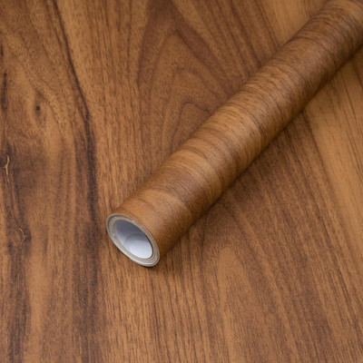 HAPPYMATES 30 cm x 152 cm Waterproof Decorative Vinyl Wallpaper(Brown)