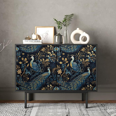 HOMEMATES 300 cm Royal Peacock Bloom Waterproof wallpaper Self Adhesive Self Adhesive Sticker(Pack of 1)
