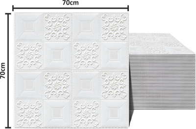 BDM Vinyl Abstract White Wallpaper(L x W: 70 cm x 77 cm)