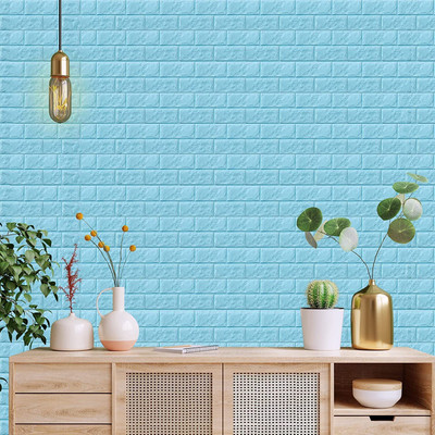 Yugam Decorative Blue Wallpaper(77 cm x 70 cm, Pack of 2)