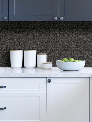 TheBlackstone Vinyl Abstract Grey Wallpaper(L x W: 100 cm x 45 cm)