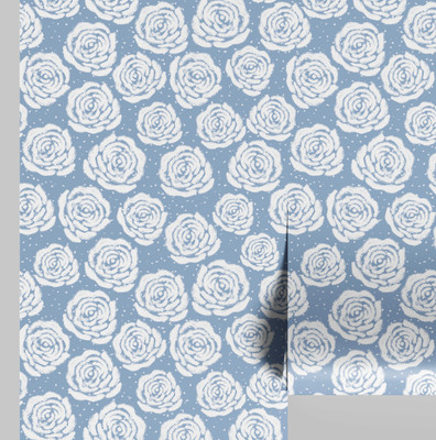 S4Sassy Vinyl Floral & Botanical Blue Wallpaper(L x W: 609 cm x 63 cm)