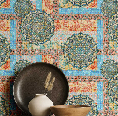 S4Sassy Abstract Orange Wallpaper(914 cm x 63 cm)