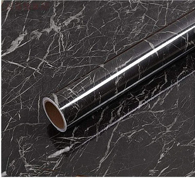 Shreeji Sqaure Vinyl Abstract Black Wallpaper(L x W: 200 cm x 60 cm)