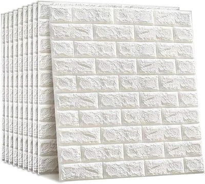 SARVARI Vinyl Abstract White Wallpaper(L x W: 77 cm x 70 cm, Pack of 7)