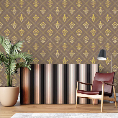 Guru Production Decorative Brown Wallpaper(244 cm x 41 cm)