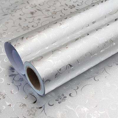 PUJARAMCREATION Abstract Silver Wallpaper(60 cm x 200 cm)