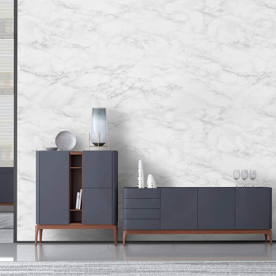 Walldaddyy Vinyl Abstract White Wallpaper(L x W: 45 cm x 300 cm)