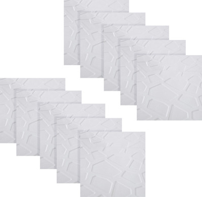 KUBER INDUSTRIES Decorative White Wallpaper(70 cm x 70 cm, Pack of 10)