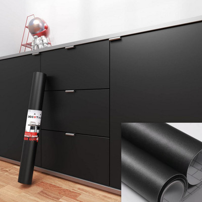 WELLSHIP Vinyl Abstract Black Wallpaper(L x W: 233.68 cm x 35 cm)