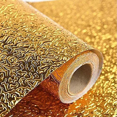 Darsh Enterprise Abstract Gold Wallpaper(200 cm x 60 cm)