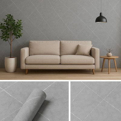 laheri Foils Abstract Grey Wallpaper(L x W: 60 cm x 200 cm)