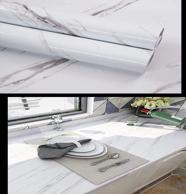 WALLVEAR Vinyl Classics White Wallpaper(L x W: 200 cm x 60 cm)