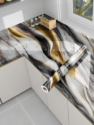 Floppy Vinyl Decorative Black Wallpaper(L x W: 60 cm x 200 cm)