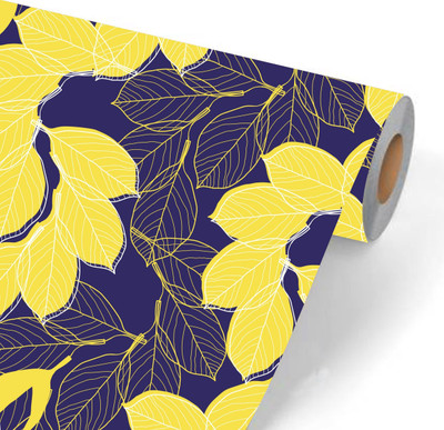 Decorrhouse Vinyl Nature Blue, Yellow Wallpaper(L x W: 240 cm x 40 cm)