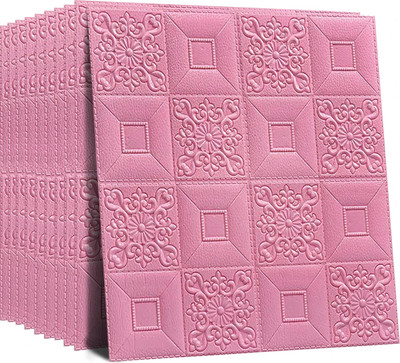 BDM Paper, Fabric Decorative Pink Wallpaper(L x W: 70 cm x 77 cm, Pack of 2)