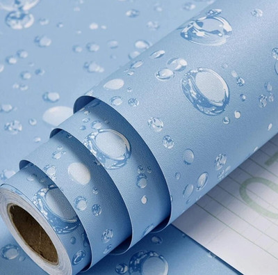 Uratech Vinyl Abstract Blue Wallpaper(L x W: 500 cm x 45 cm, Pack of 3)