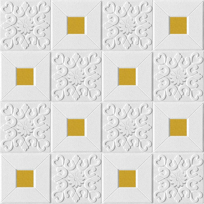 Darsh Enterprise Abstract White, Gold Wallpaper(30 cm x 30 cm)