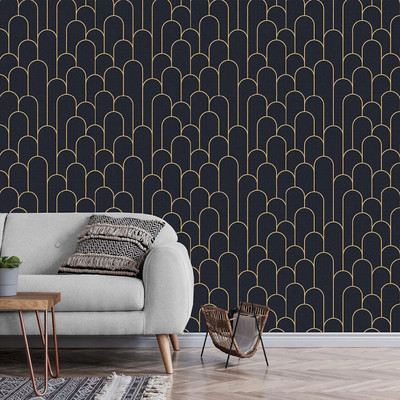FOKRIM Vinyl Decorative Black Wallpaper(L x W: 300 cm x 45 cm)