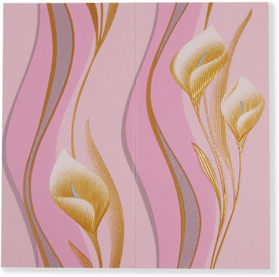 AaruBhakti Vinyl Classics Pink Wallpaper(L x W: 77 cm x 70 cm, Pack of 3)