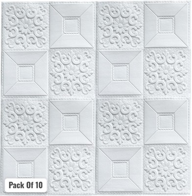 Peijinsart Classics White Wallpaper(70 cm x 70 cm, Pack of 10)