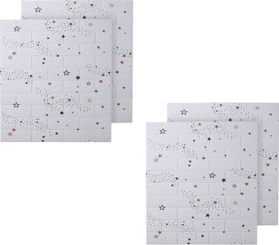 KUBER INDUSTRIES Decorative White Wallpaper(70 cm x 70 cm, Pack of 4)