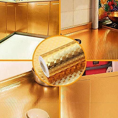 CRIYALE Foils Abstract Gold Wallpaper(L x W: 200 cm x 60 cm)