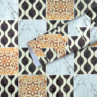 YOGVAYNA 12000 cm New Mosaic Wallpaper Self Adhesive Sticker(Pack of 1)
